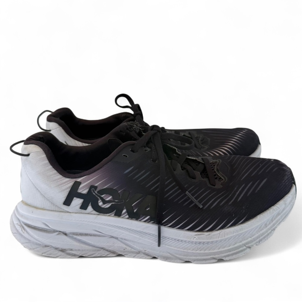 Hoka Rincon 3 Running Shoes Black White Lightweight Men’s 10.5 B